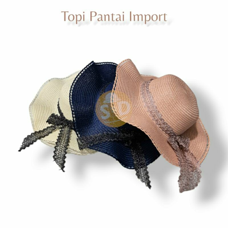 Topi Pantai Wanita Import
