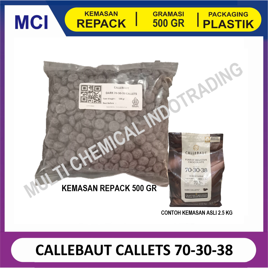

CALLEBAUT CALLETS EXTRA BITTER 70-30-38 - REPACK 500 GR