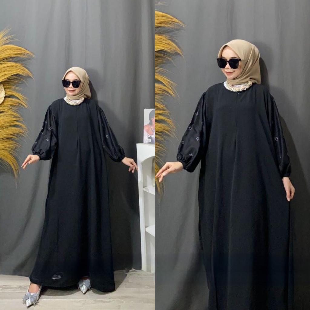 GAMIS KOMBINASI CEY AIRFLOW PREMIUM DRESS GAMIS WANITA CRINKLE MOTIF RAYON