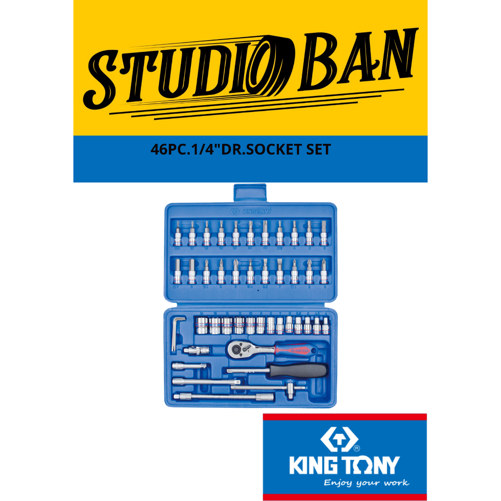 Kunci Sok Set 46pcs 1/4" - King Tony ST2346MR