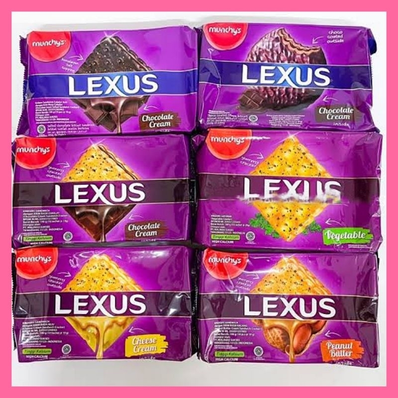 

lexus biskuit cookies import munchy's chocolate cheese peanut cream vegetable 190gr