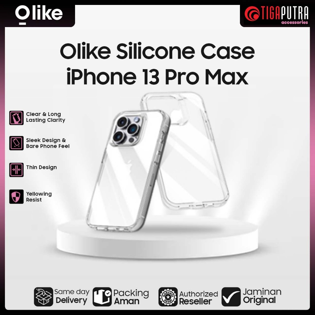 OLIKE Silicon Clear Case for Iphone 13 14 Pro Max Anti Kuning