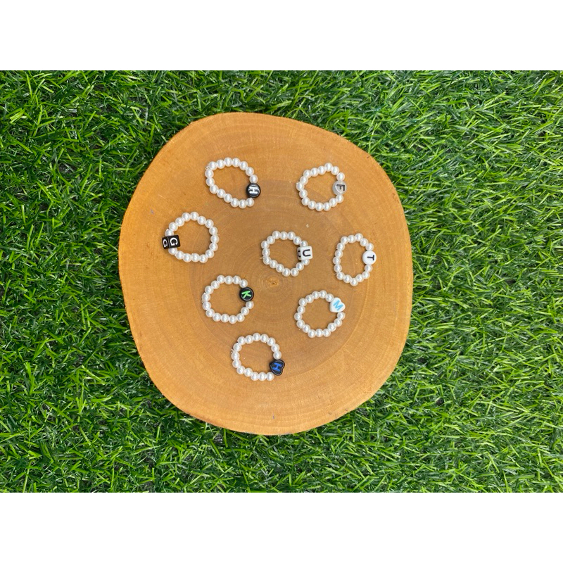 Cincin Mutiara Manik Huruf | Cincin Couple | Cincin Persahabatan