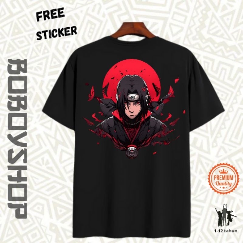 Baju distro kaos anak laki laki 1-12 tahun Uchiha Itachi edition