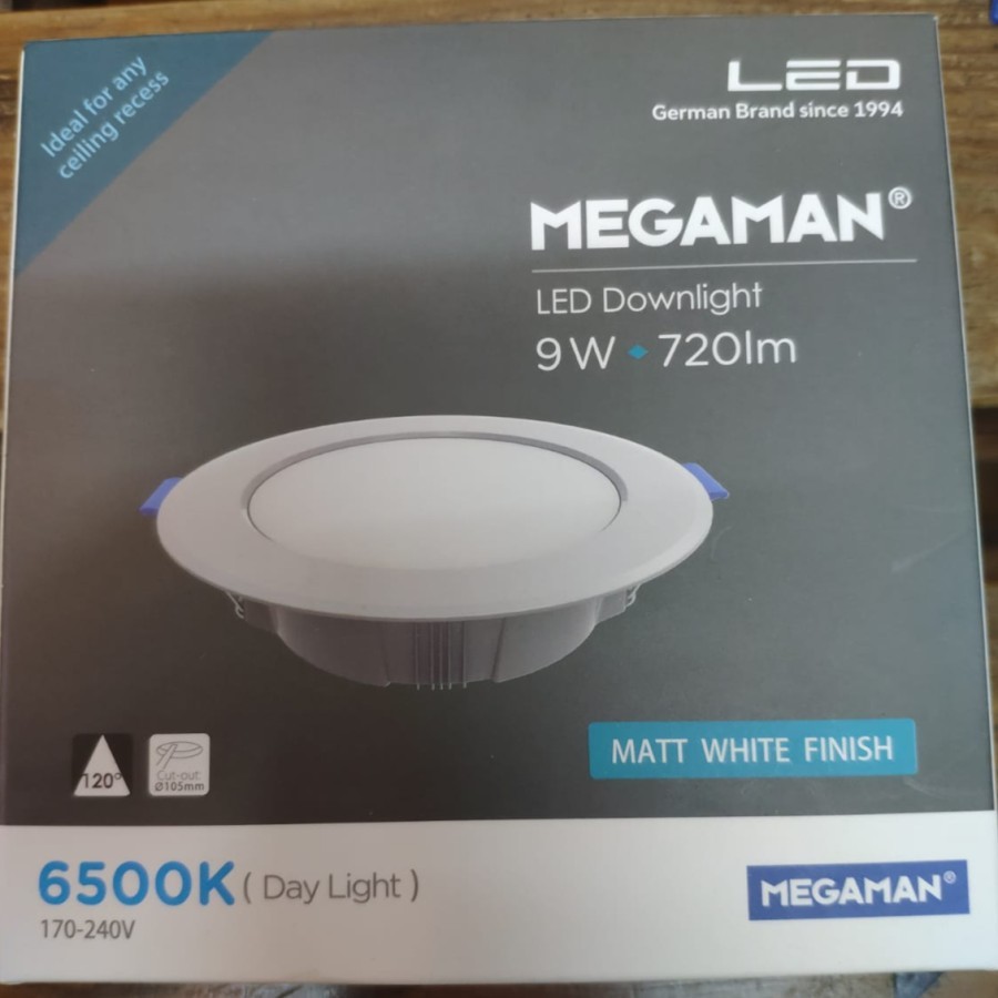 Lampu LED Downlight 9W 9watt MEGAMAN Indoor Inbow Putih 6500K