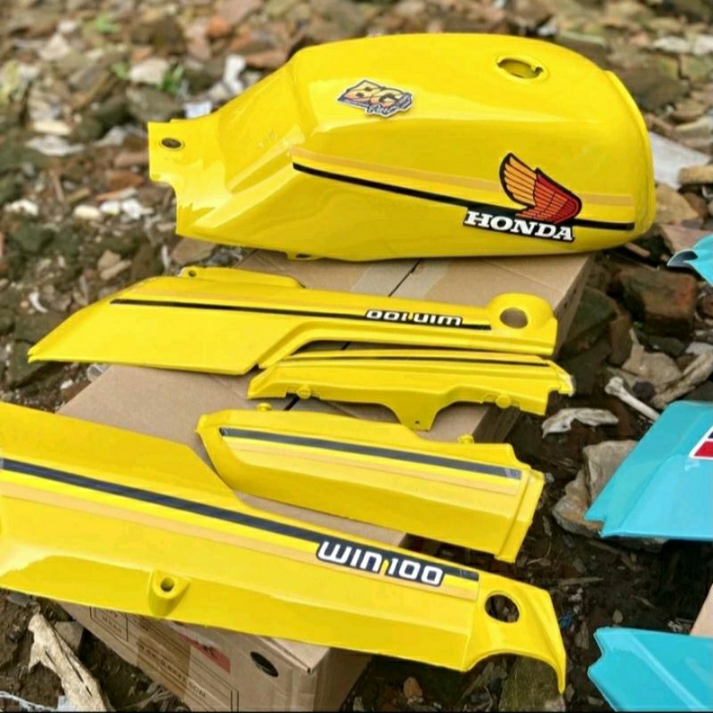 COD Bayar Di Tempat Paket Full Set Body Bodi Honda Win100 Win 100 Warna kuning Set Tangki Bok Aki Ca
