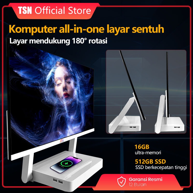 [layar sentuh]Komputer All in one PC gaming Core Intel i5/i7 16G SSD 512GB Desktop Layar sentuh lipat Monitor PC 27/24Inch AIO Computer WiFi/Bluetooth Windows10/11 Gratis Keyboard dan Mouse Dapat dipilih,Garansi 1 Tahun-6