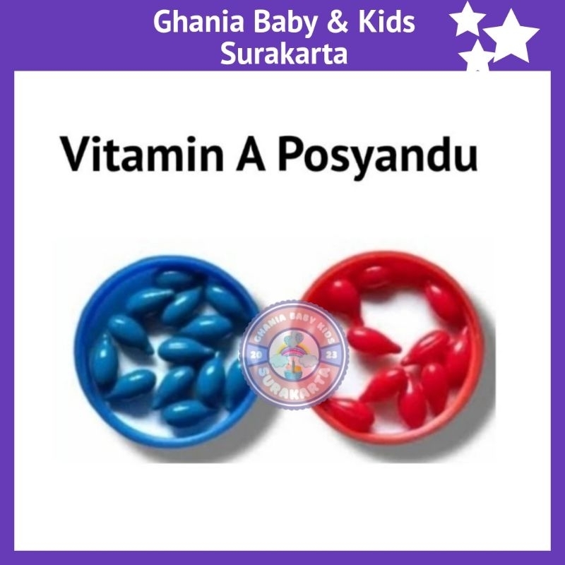 Vitamin A posyandu merah dan biru | Vitamin A campak | harga ecer per kapsul | gratis wadah+silika