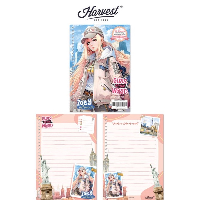 

Kejutan Baru Loose Leaf Kertas Binder Harvest A5 Girls of The World New York