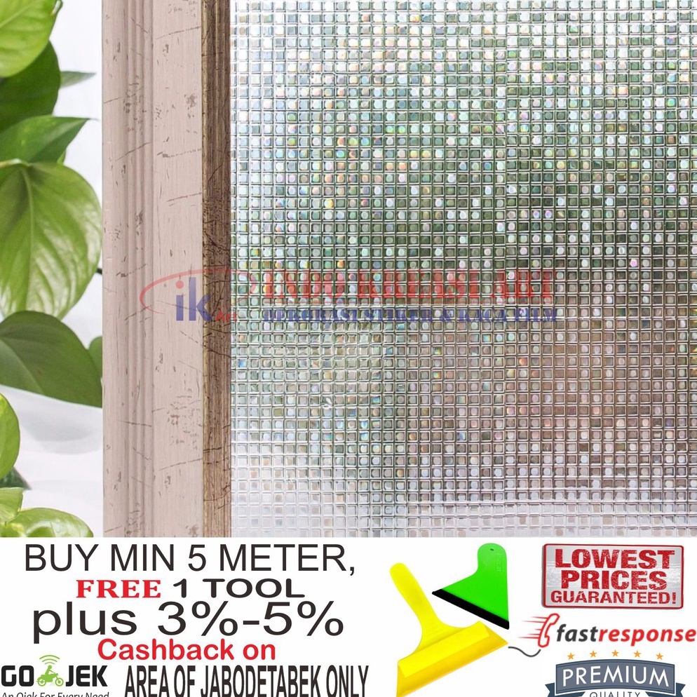 Serbuuuu STIKER KACA STICKER KACA MOTIF KOTAK 3D 122 KACA FILM MOTIF PELAPIS KACA JENDELA