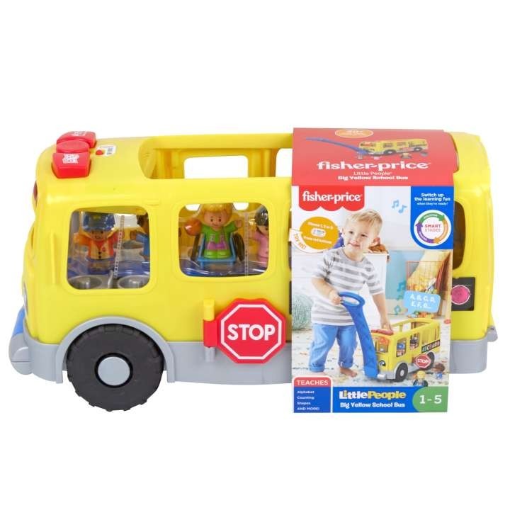 Little People Big Yellow School Bus Musical Pull Toy Mattel Fisher Price