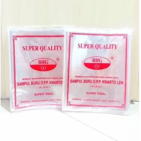 

Diskon Viral Sampul Buku Plastik Polos Opp LEM TEBAL Harga 1 pack isi 5 Lembar Kwarto Boxy