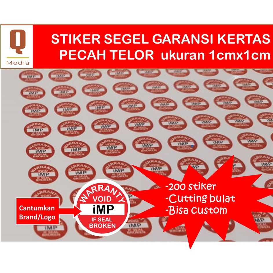 

Pasti Ada CETAK KILAt FREE DESAIN stikerStiker Khusus Segel 1cmx1cm Cutting Bulat Bahan Kertas Pecah Telur