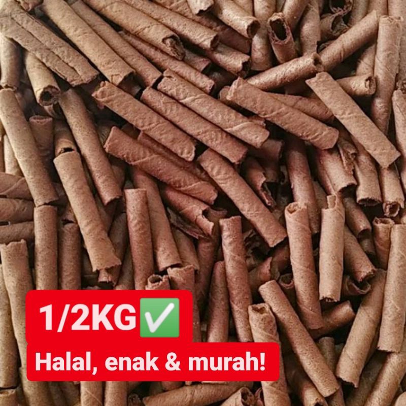 

500g Barcelona Cokelat/Mini Wafer Roll Snack Kiloan Murah/Kue Lebaran
