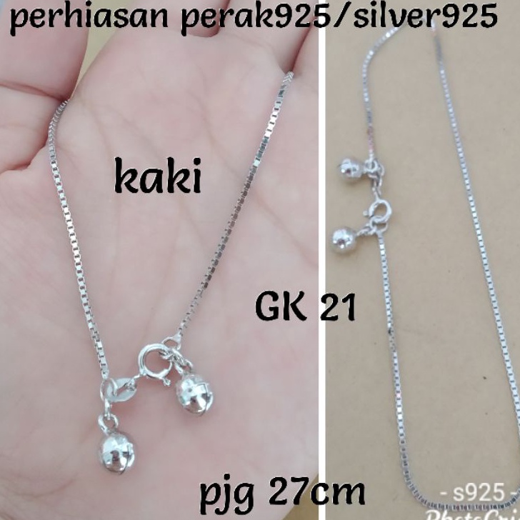 STAR 21 MODEL GELANG KAKI PERAK ASLI 925 GK