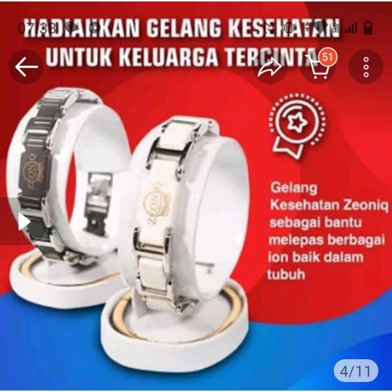 Gelang Kesehatan ZEONIQ - Gelang Kesehatan Infrared