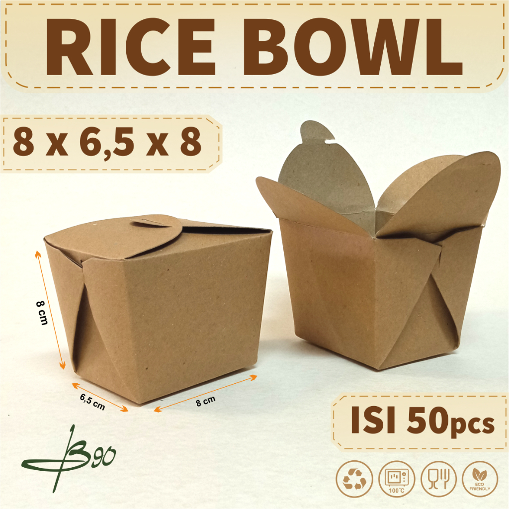 Food Pail Size S,M,L/ Paper Rice Box Lunch Box  Isi 50 pcs