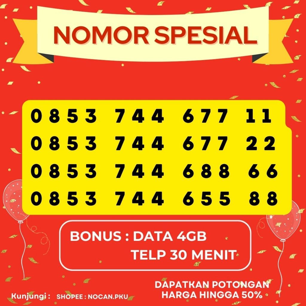 NOMOR CANTIK COMBO SAKTI KARTU AS PAKET INTERNET MURAH BONUS DATA 4GB TELP 30 MENIT