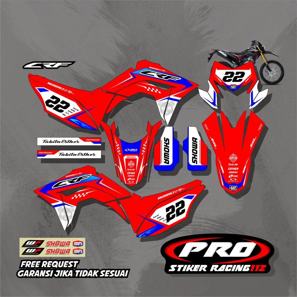 Decal Sticker Crf 150 L- Stiker Motor CRF - Setiker Honda Crf 150L