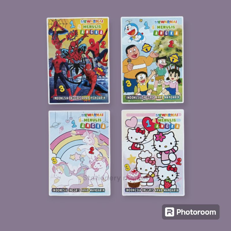 

Buku mewarnai dan menulis angka / buku mewarnai karakter / buku mewarnai Fancy