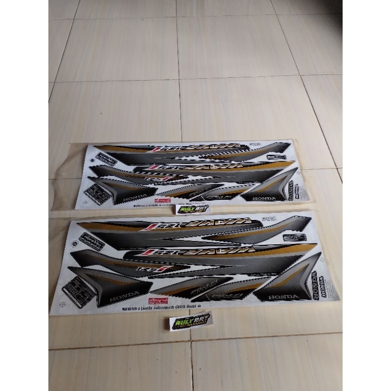 striping wave 125i Supra x 125 helm in hitam