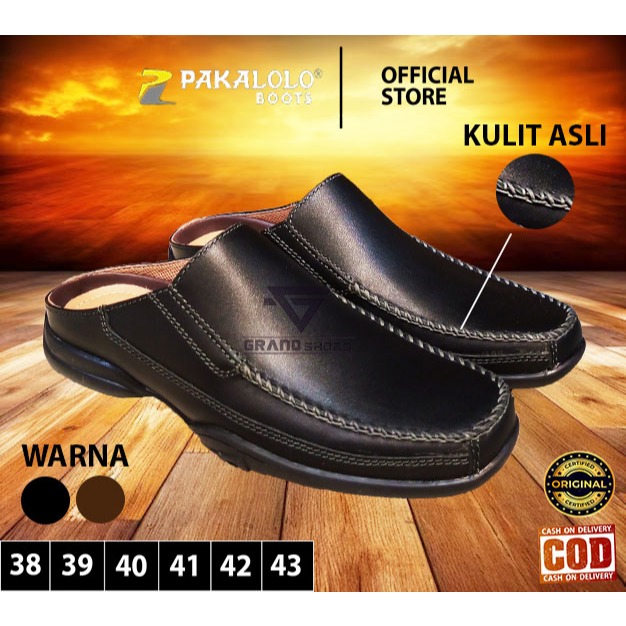 Pakalolo 868 863 kulit asli sandal sendal slop selop bustong kasual casual pria laki laki dewasa