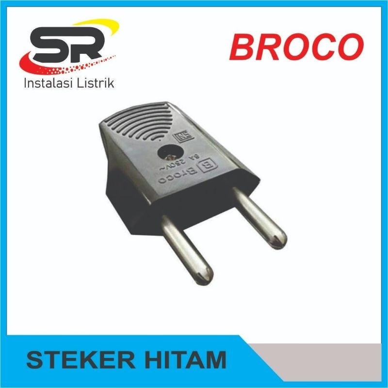 Steker Gepeng Hitam Broco 344L Original SNI Broco