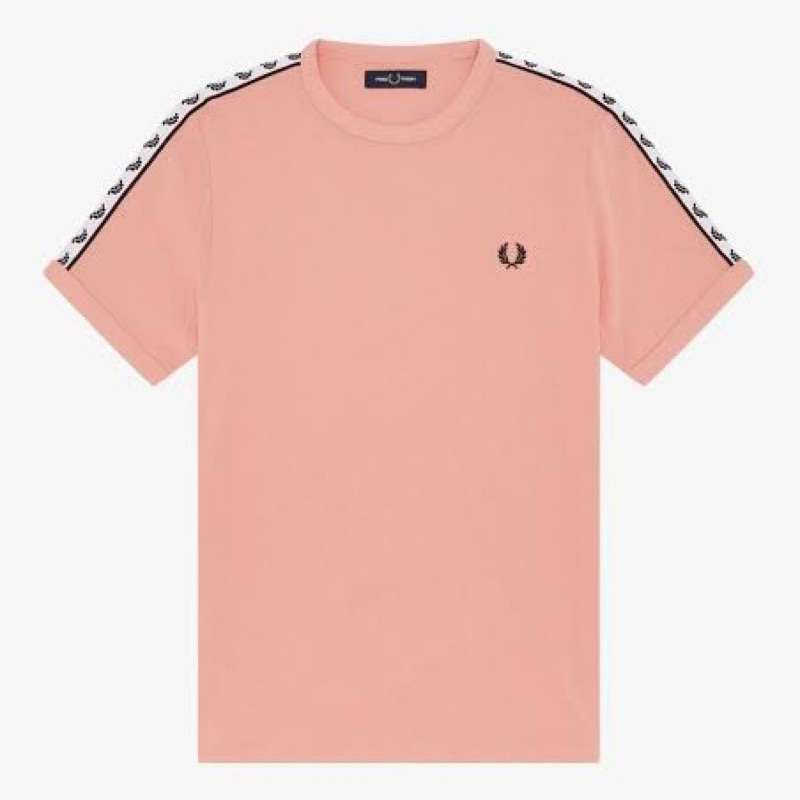 Fred Perry Ringer Taped Tshirt In Rose