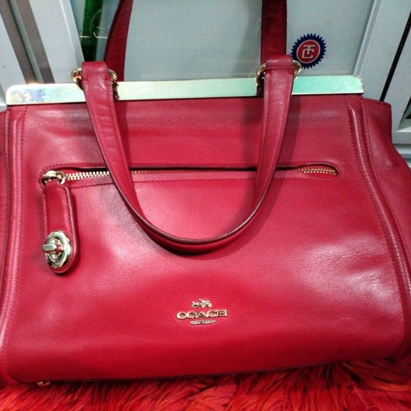 (nego) tas behel handbag coach merah maroon madein fhipina
