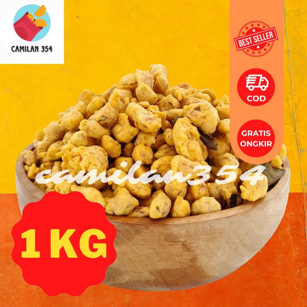 

[KILOAN] Kacang Peyek Gurih Renyah - 1 KG / Kacang Balut Tepung Asin / Kacang Bandung