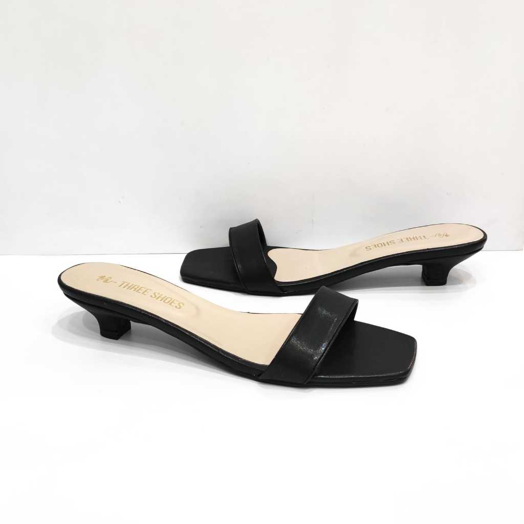 Ay00 N-THREESHOES Sendal hak pendek Wanita / Kitten Heels 3 cm 2642