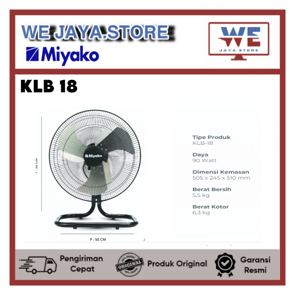 KIPAS ANGIN DUDUK MIYAKO KLB18 (BESI) 18"