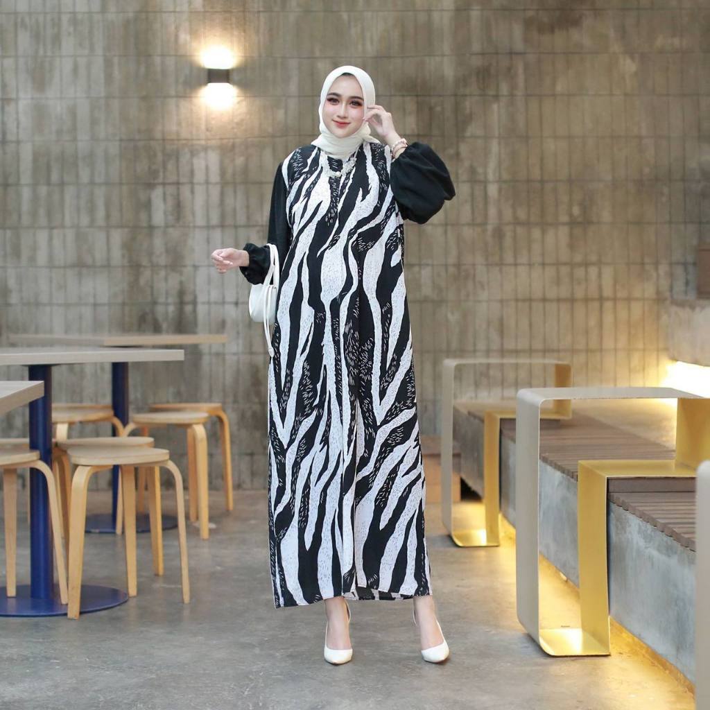 Daster Longdress Model Terbaru Lengan Panjang Resleting Depan  Rayon Halus Tebal Adem