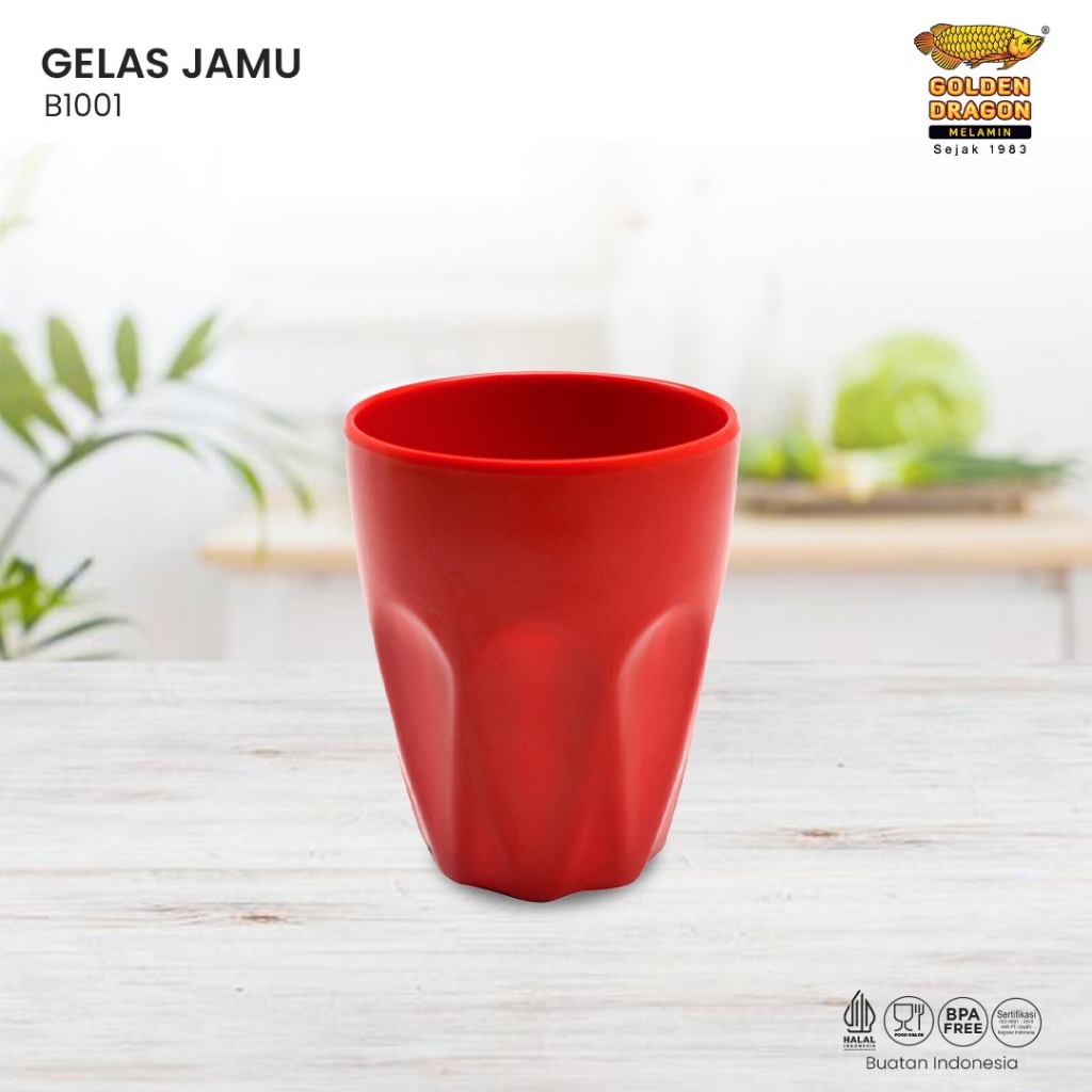 Arwana Houseware Gelas Jamu B1001- Golden Dragon Melamine - 240 ml
