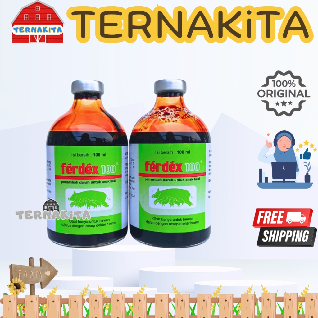 FERDEX 100 ml - Obat Penambah Darah Hewan Sapi Kambing Kuda Babi Anemia