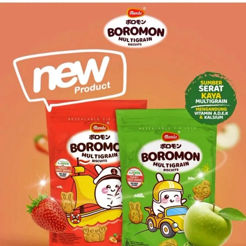 

Monde boromon cookies Strawberry / Apple POUCH 50 gram