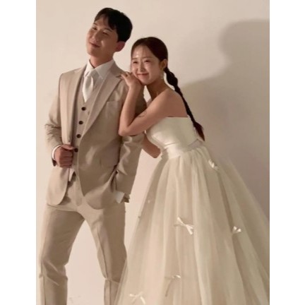 GAUN PENGANTIN SIMPLE  MODEL KOREA WEDDING DRESS/ gaun pengantin putih/ gaun ballgown