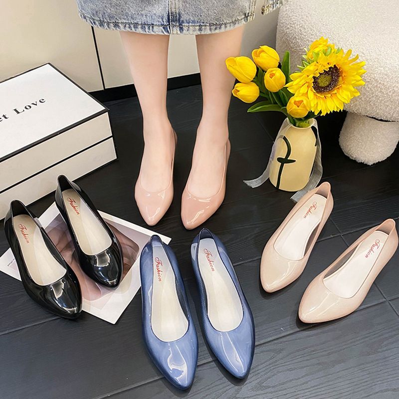 Sepatu Wanita Jelly Polos Lancip