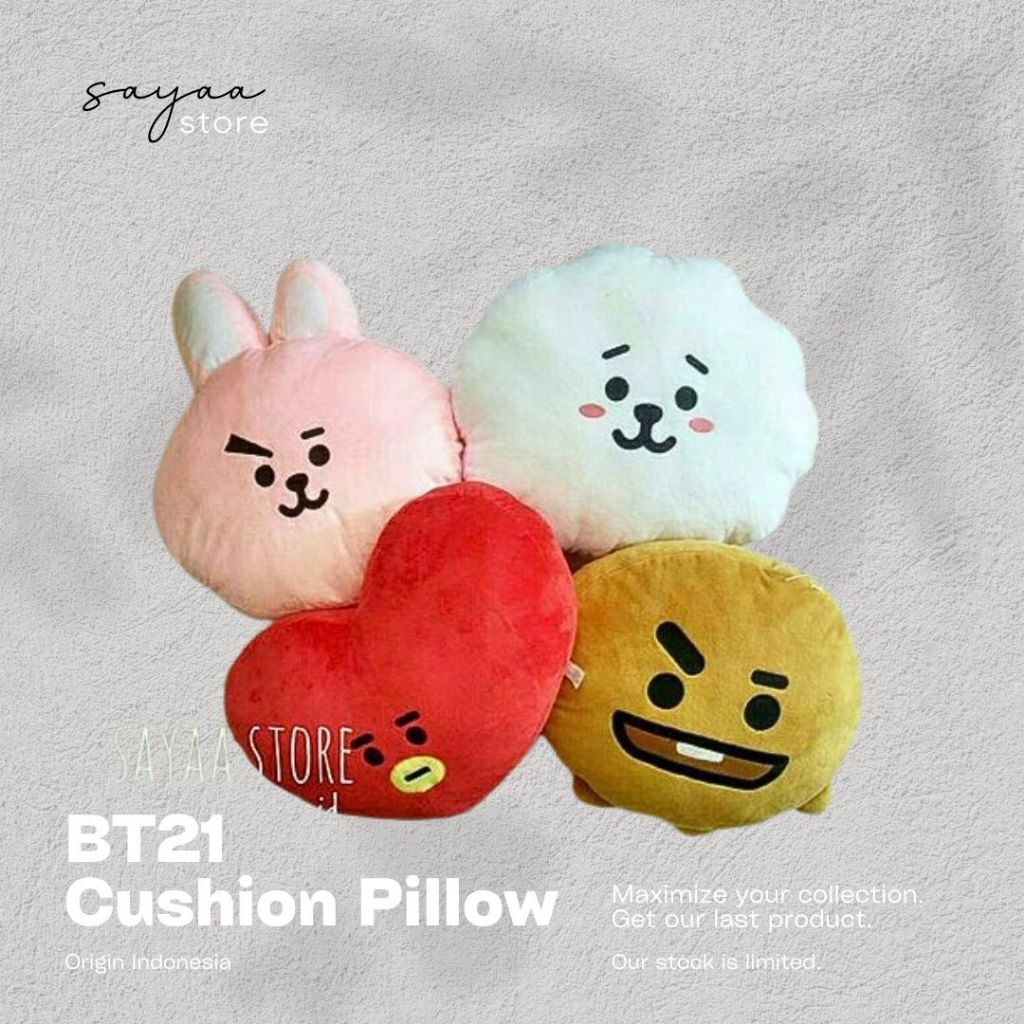 Khusus Instant :: BT21 BTS Cushion Pillow Bantal Boneka Taehyung V Jin Seokjin