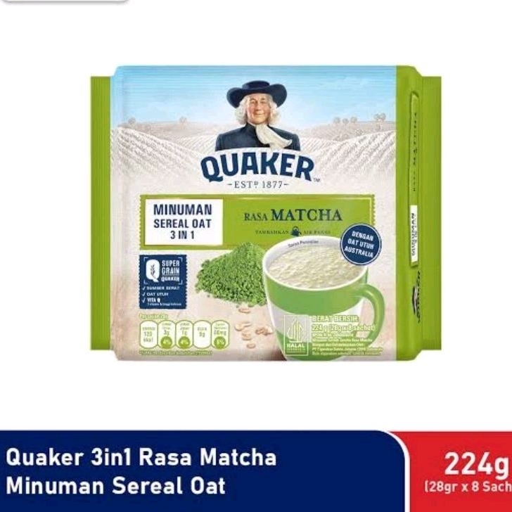 

Quaker 3in1 Matcha 224g isi 8 sachet