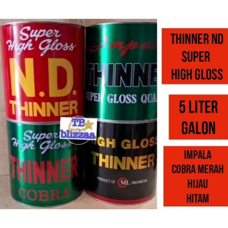 Thiner 5ltr Galon Thinner Impala Thiner Cobra Merah Thiner Cobra Hijau Thiner Cobra Hitam 5ltr Galon