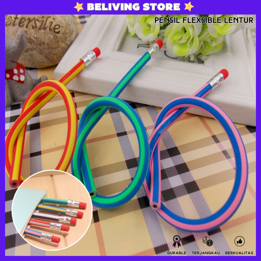 

☑️[ [ ] ☑️ 110076 Pensil Flexsible Lentur - Pensil Inul Gulung Unik Lucu
