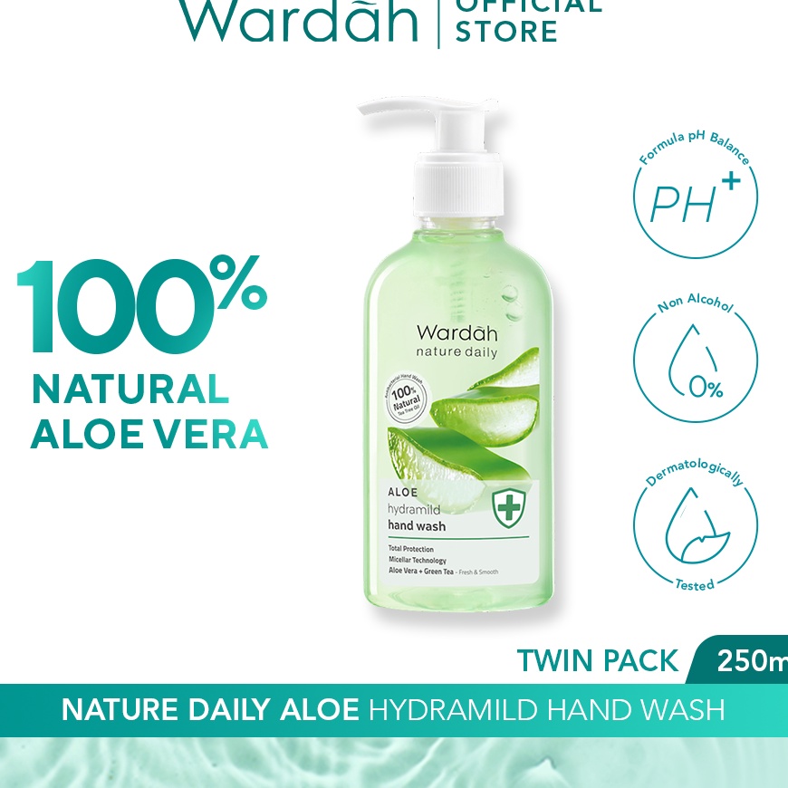 Dijamin Ori Wardah Nature Daily Aloe Hydramild Hand Wash  Sabun cuci tangan dengan Natural Aloe Vera