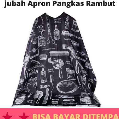 XG34448 Jubah Apron Pangkas Potong Rambut Salon Barbershop Cape Kip Kep Pria Wanita Polos Hitam Jumb