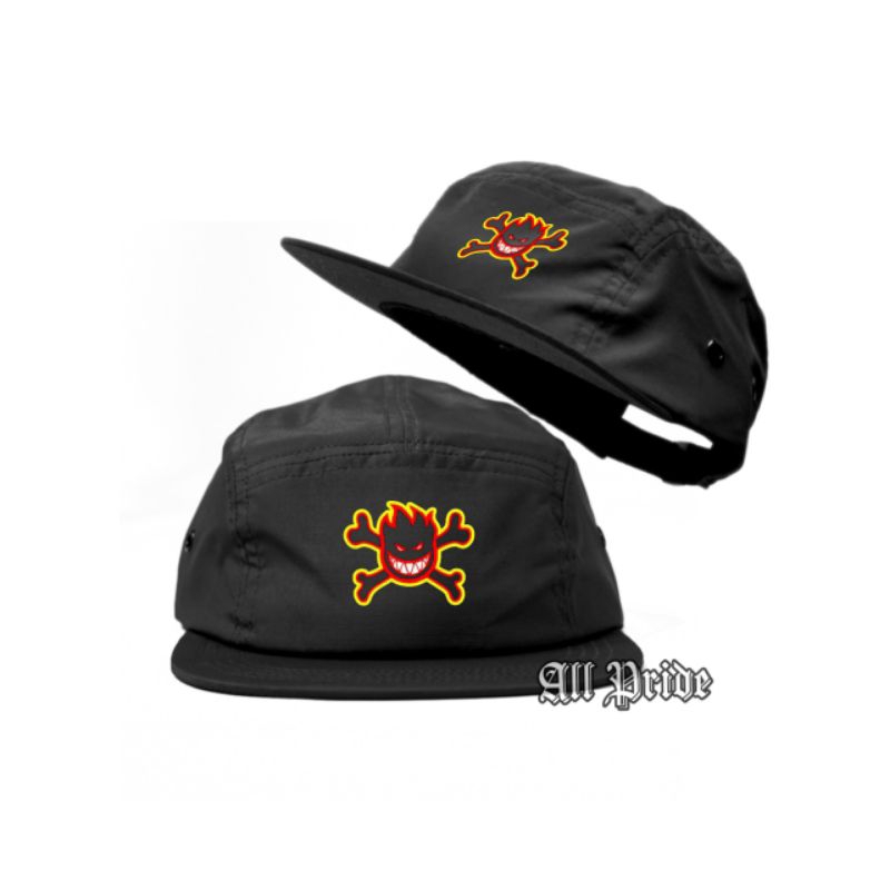Topi 5 Panel Snapback Premium - Five Panel Hat Cap Distro Pria Wanita - SPITFIRE