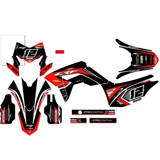 stiker Decal custome crf dll laminasi Orca / Sanblas