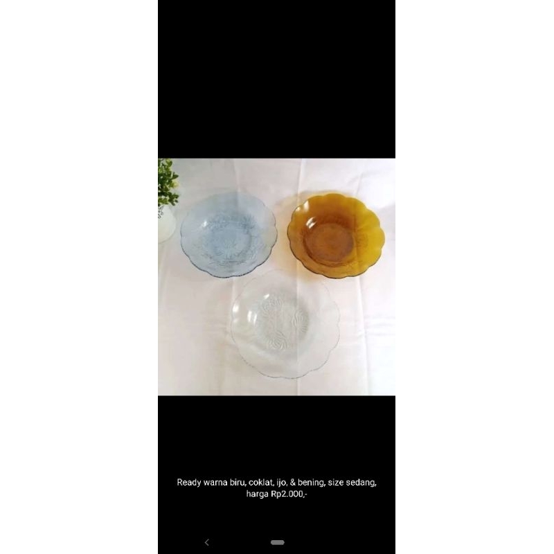 piring kaca besar & kecil