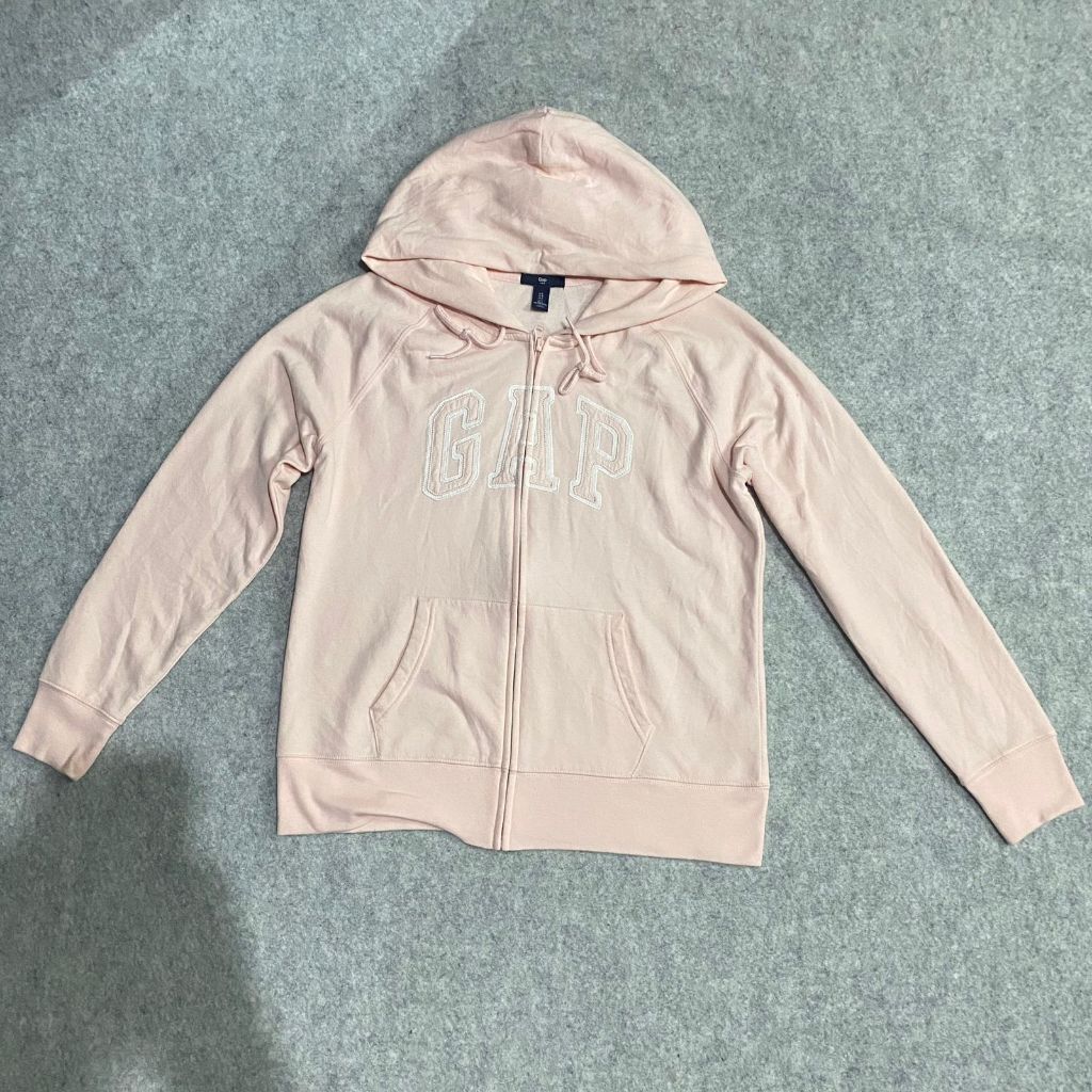 Hoodie Zipper GAP Pink Sweater Zipper Wanita GAP PInk