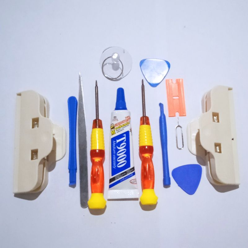 tools obeng 10 in lem T9000 2penekan LCD obeng 10 in 2penekan lem T9000 paket obeng reparasi 10 in