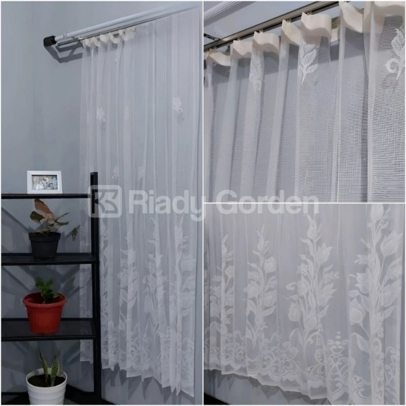 GORDEN DALEMAN / VITRASE GORDEN MOTIF BUNGA TULIP